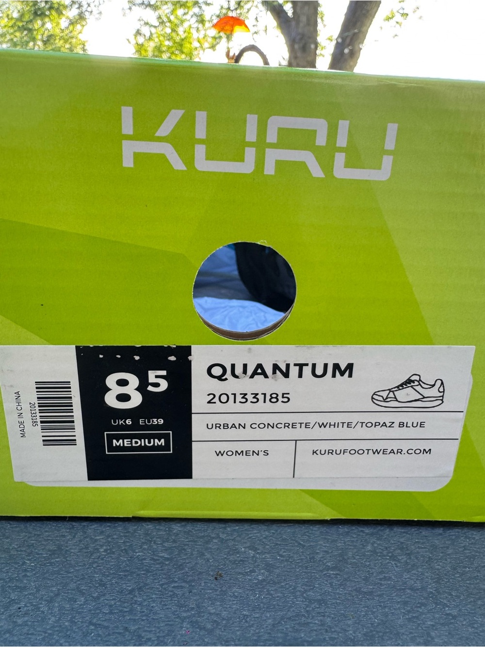 KURU Quantum Sneakers in Urban Concrete, White & Topaz Blue - Picture 9 of 9